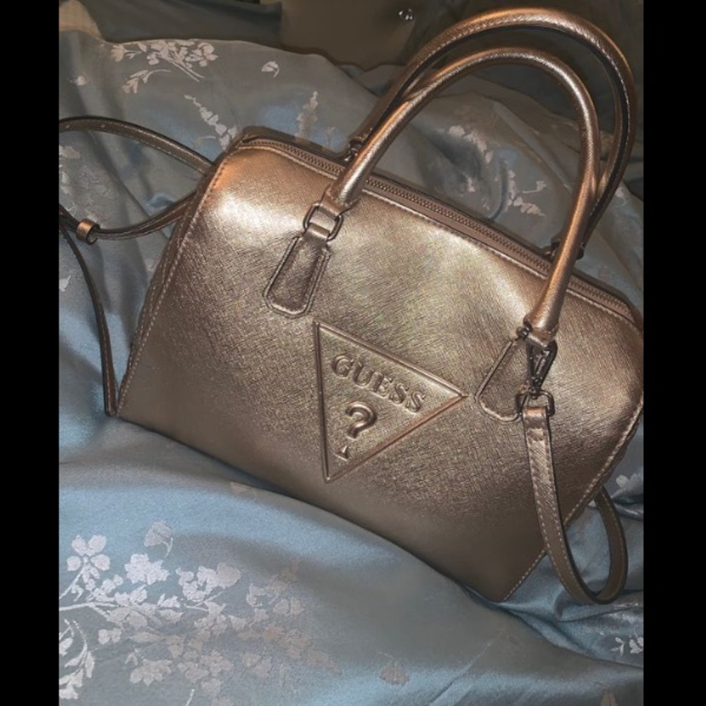 GUESS rose gold medium size purse
